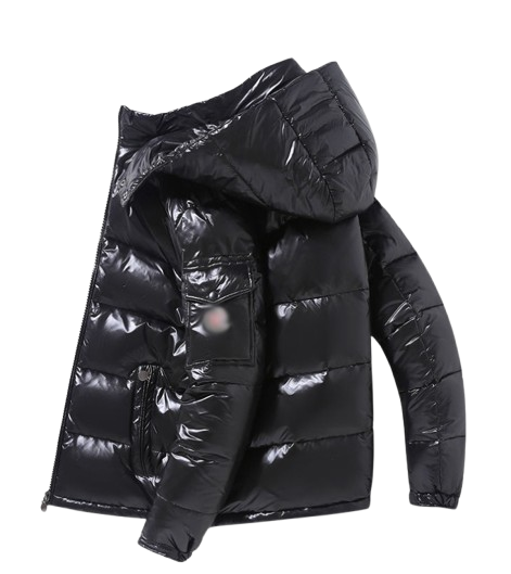 Glossy Hooded Puffer Jacket for Men